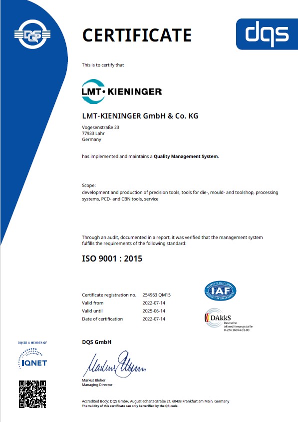 Quality Management System LMT Kieninger
